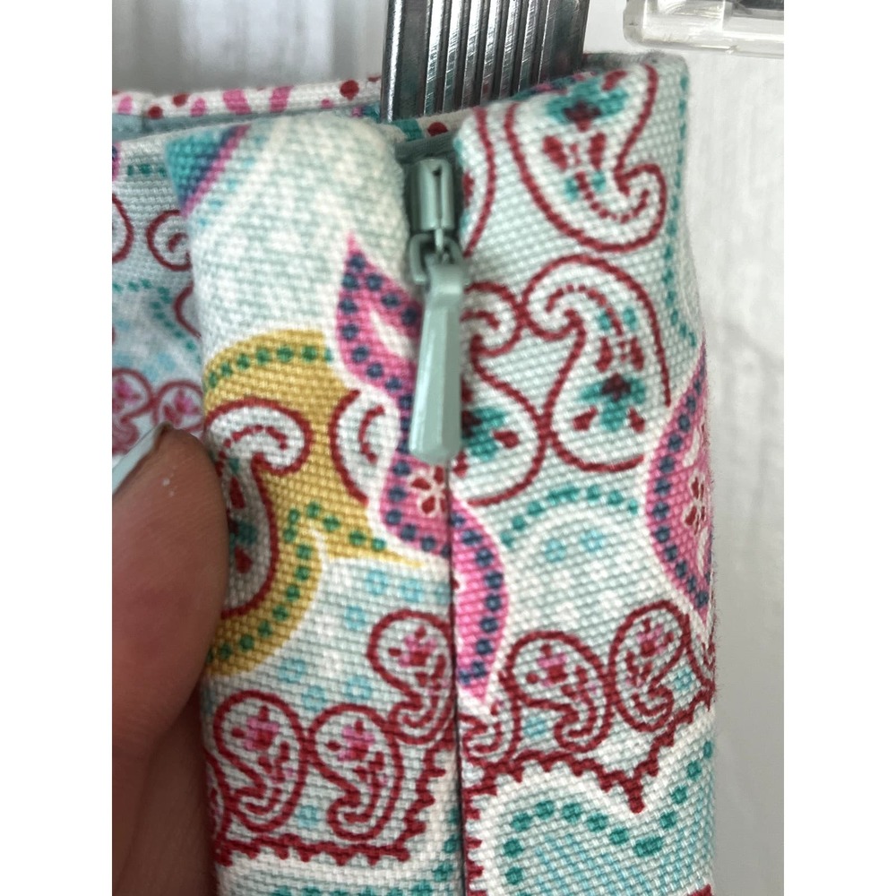 Talbots paisley print skirt in seafoam green and pink, size 10 - Picture 5 of 9